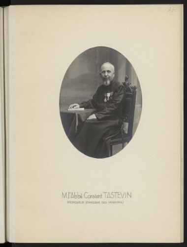 M. l'Abbé Constant Tastevin, professeur (ethnologie des missions)