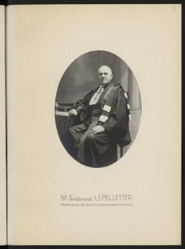 M. Ferdinand Lepelletier, professeur de science économique & financière