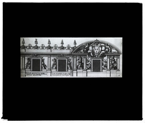 [Paris] -Louvre - Détail d'architecture, 3e étage côté des salles dans la cour [dessin] (92295)