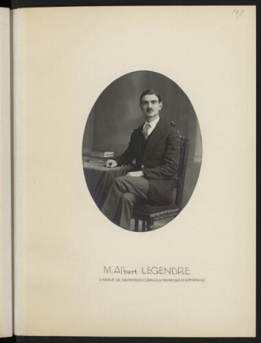 M. Albert Legendre, chargé de conférences (calculs numérique et astronomie)