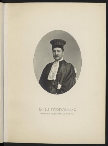 M. Paul Cordonnier, professeur adjoint (droit commercial)