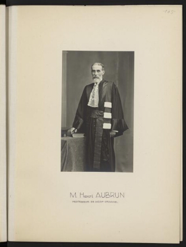 M. Henri Aubrun, professeur de droit criminel