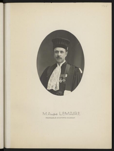 M. André Lemaire, professeur d'histoire du droit