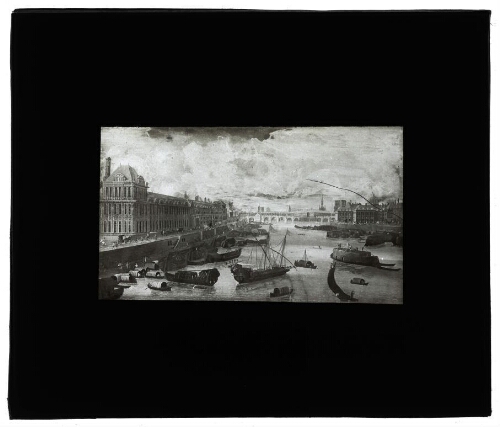 [Paris] - [Musée] Carnavalet, Vue prise du Pont-Royal vers 1680 (peinture) (76 R.M.)