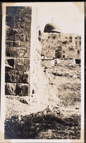 Jérusalem : Extérieur Sud du Haram, porte double et chevet d'El Aksa
