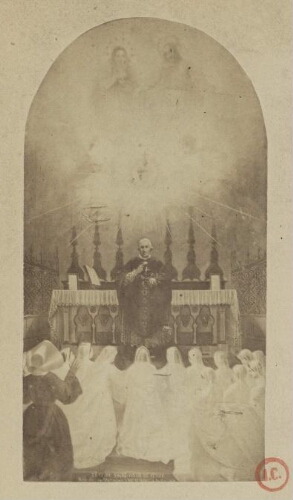Fête du Sacré-Coeur de Jésus - Réunion générale des patronages à Notre-Dame le 11 juillet 1858 [dessin]