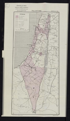 La Palestine (limites de l'ONU et Etat d'Israel). Carte n°28