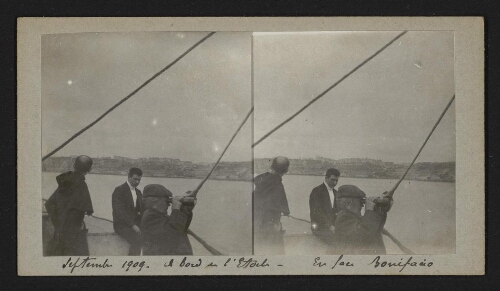 Septembre 1909 - A bord de l'Etoile - En face de Bonifacio