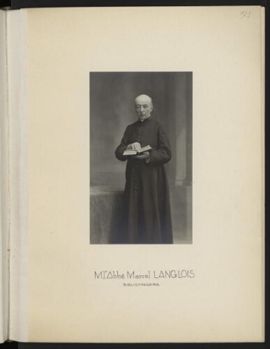 M. l'Abbé Marcel Langlois, bibliothécaire