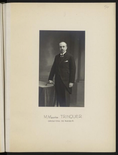 M. Maurice Trinquier, opérations de banque