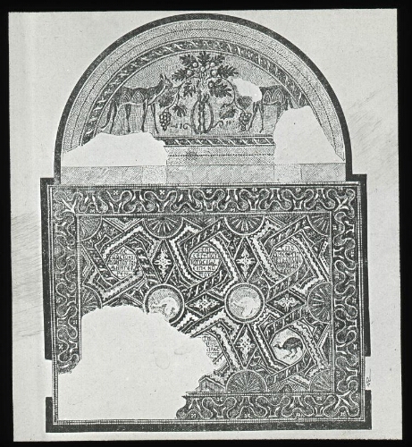 Mosaïque de Madaba : crypte d'Elianée (dessin)