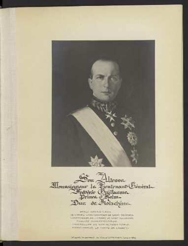 Son Altesse Monseigneur le lieutenant-général Frédéric Guillaume prince d'Holm duc de Kolachine (d'après le portrait du chevalier P. W. Muncy, salon de 1926)