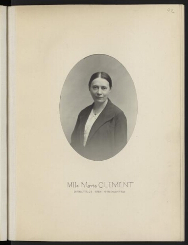 Mlle Marie Clément, directrice des étudiantes