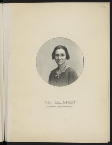 Mlle Hélène Mérat, employée de laboratoire (chimie)