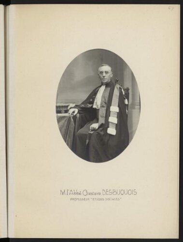 M. l'Abbé Gustave Desbuquois, professeur "études sociales"