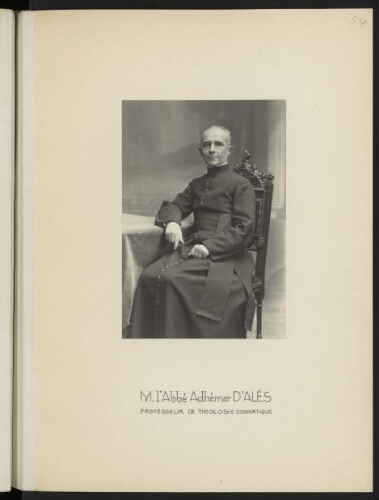 M. l'Abbé Adhémar d'Alès, professeur de théologie dogmatique