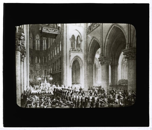 [Paris - Notre-Dame], Te Deum chanté à N.D. pour la prise d'Alger, 11 juillet 1830 (42886 Série 540 / n°15 R.M.)