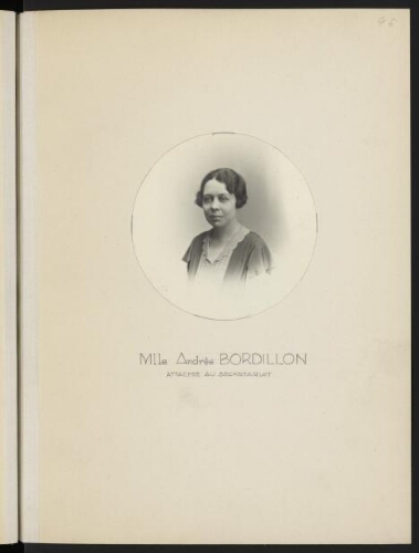 Mlle Andrée Bordillon, attachée au secrétariat