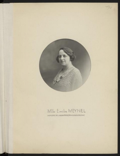 Mlle Emilie Meyniel, employée de laboratoire (physiologie et biologie)