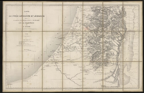 Carte de la Judée ancienne et moderne accompagnant la description géographique, historique et archéologique de la Palestine