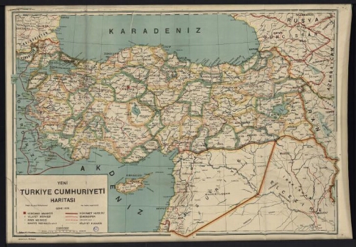Yeni Türkiye cumhuriyeti haritasi [= Nouvelle carte de la République de Turquie]